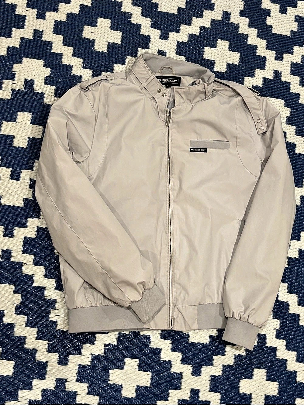 Members Only Classic Iconic Bomber Jacket Gray Men's Medium